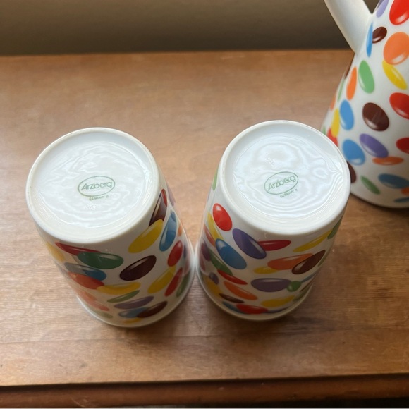 RARE Vintage Arzberg Smarties Ceramic Pitcher Carafe and Drinking Glasses Set - Picture 6 of 10
